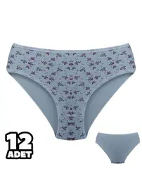 Dondeza Önü Desenli 12Li Beyaz Kadın Külot Dondeza 201-134