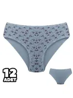 Önü Desenli 12Li Beyaz Kadın Külot Dondeza 201-134 Beyaz