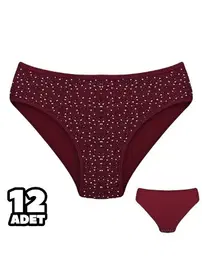 Dondeza Çiçek Desenli Yüksek Bel Kadın Külot 12Li Dondeza 201-135