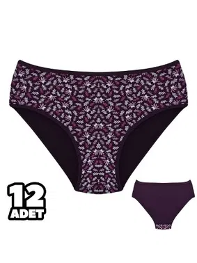 Dondeza İnce Desenli Bayan Bato Külot 12Li Dondeza 201-138