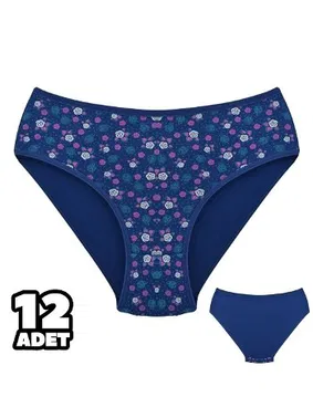 Dondeza Çiçek Desenli Bayan Külot 12Li Dondeza 201-140
