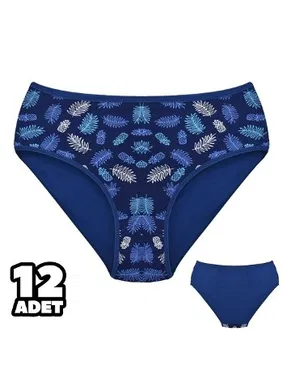 Dondeza Desenli Lacivert Bayan Bato 12Li Külot Dondeza 301-144