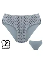 Çiçek Desenli Bayan Bato Külot 1Li Dondeza 301-148 Ekru