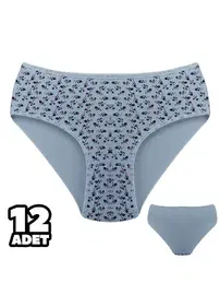 Dondeza 12Li Beyaz Desenli Bayan Bato Külot 12Li Dondeza 301-149