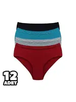 Beli Dantelli Düz Renk 12Li Kadın Külot Dondeza 3035 Gri detay görünüm