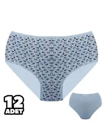 Dondeza Çiçek Desenli Bayan Battal Bato Külot 12Li Dondeza 601-17