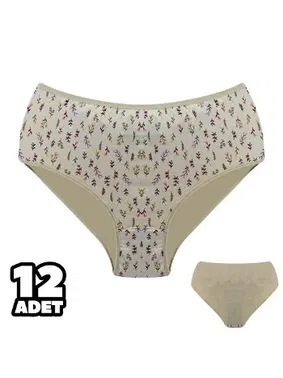 Dondeza Ten Rek Desenli Bayan Battal Bato Külot 12Li Dondeza 601-21