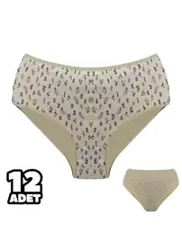 Dondeza Ten Rek Desenli Bayan Battal Bato Külot 12Li Dondeza 601-21