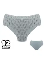 Puantiyeli Desenli Bayan Battal Bato 12Li Külot Dondeza 601-29 Ekru