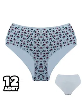 Dondeza Arkası Beyaz Önü Çiçekli Kakdın Battal Bato Külot 12'li Dondeza 601-33