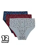 Yüksel Bel Desenli Bayan Bato Külot 12'li Dondeza 615 Asorti