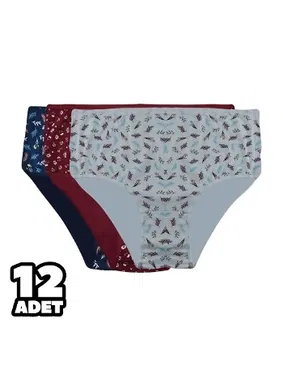 Dondeza Yüksel Bel Desenli Bayan Bato Külot 12'li Dondeza 615 - Alternatif Görünüm