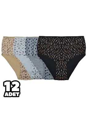 Dondeza Karışık Desenli Kadın Bato Külot 12Li Dondeza 617 - Alternatif Görünüm