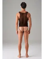 Arkası Açık Erkek Fantezi Siyah String Tül Body Doreanse 3013 Siyah detay görünüm