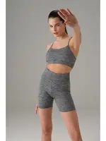 Yüksek Bel Toparlayıcı Kısa Bisikletçi Spor Kadın Tayt Doreanse 8033 Gri