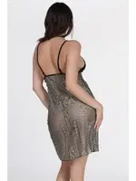 Desenli Fantezi Askılı Gecelik DoReMi 002-002339 Gri detay görünüm