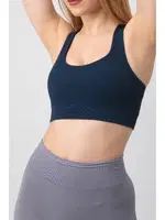 DoReMi Seamless Ripli Pedli Spor Sütyen 002-000166 Lacivert detay görünüm