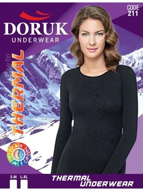 Doruk Yuvarlak Yaka Uzun Kollu Kadın Termal Fanila Doruk 211