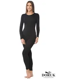 Doruk Siyah Uzun Kollu Bayan Termal Takım Doruk 002