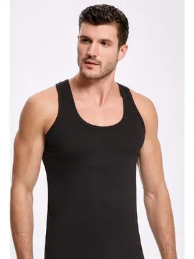 İlke Erkek %100 Pamuk Süprem Atlet Siyah İlke 1002