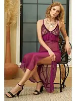 Erotik Seksi Mor Uzun Gecelik İzabel 2011 Mor