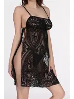 Fantezi Askılı Gecelik DoReMi 002-002335 Siyah görsel 5