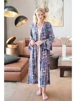 Dantelli Desenli Gecelik Sabahlık Takım Belmando Bone Club 5534 Somon