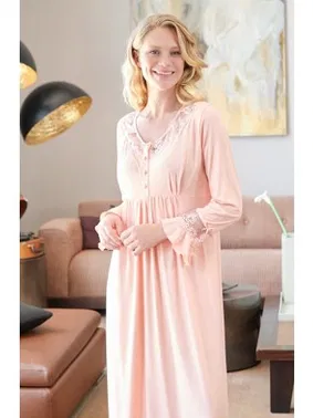 Bone Club Dantelli Desenli Gecelik Sabahlık Takım Belmando Bone Club 5534 - Alternatif Görünüm