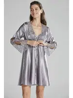 Gelin Çeyiz Seti Güpürlü 6Lı Saten Takım Pierre Cardin 6625 Mor görsel 28