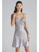 Gelin Çeyiz Seti Güpürlü 6Lı Saten Takım Pierre Cardin 6625 Mor görsel 27