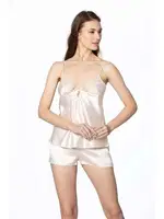 Gelin Çeyiz Seti Güpürlü 6Lı Saten Takım Pierre Cardin 6625 Krem görsel 11