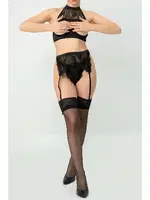 Göğüs Dekolteli Jartiyerli Takım Phevos 012-002258 Siyah detay görünüm