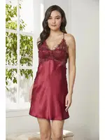 Güpürlü 6Lı Saten Gelin Çeyiz Seti Pierre Cardin 6040 Bordo görsel 30