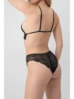 Güpürlü Fantezi Sütyen Takım Phevos 012-002231 Siyah farklı açı