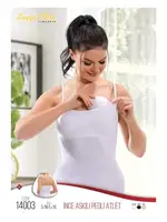 İnce Askılı Dikişsiz Pedli Kadın Atlet Liza 14003 Beyaz detay görünüm
