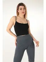 İnce Askılı Seamless Dantelli Desteksiz Büstiyer Miorre 002-000182 Siyah