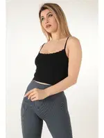 İnce Askılı Seamless Dantelli Desteksiz Büstiyer Miorre 002-000182 Siyah farklı açı