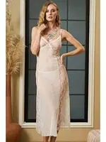 İzabel Fantezi Beyaz Uzun Gecelik 2034 Beyaz detay görünüm