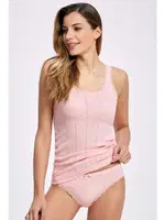 Jakarlı Ribana Geniş Askılı Atlet - Bikini Takım %100 Pamuk İlke 2295 Pudra detay görünüm