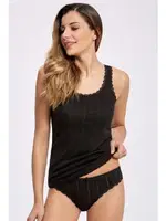 Jakarlı Ribana Geniş Askılı Atlet - Bikini Takım %100 Pamuk İlke 2295 Siyah farklı açı