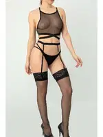 Jartiyerli Fantezi Sütyen Takım Phevos 012-002217 Siyah detay görünüm