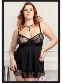 missisX Büyük Beden Tüllü Erotik Gecelik MissisX 1358