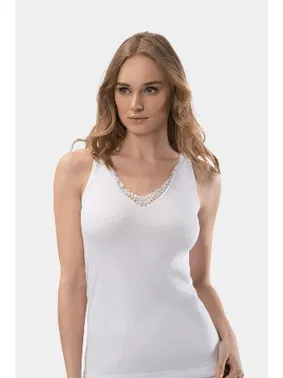 Türen Güpürlü V Yaka Askılı Kaşkorse Pamuklu Atlet Türen 208