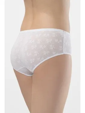 Türen Jakarlı Pamuklu Kadın Bikini Külot Türen 283/BEYAZ - Alternatif Görünüm