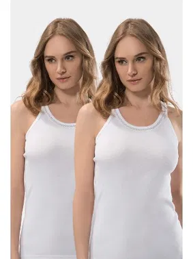 Türen Şeritli İnce Askılı Kaşkorse 2Li Pamuklu Atlet Türen 204