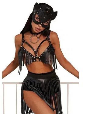 missisX Püsküllü Deri Fantezi Herness Set MissisX 9044