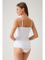 Kadın Siyah Ince Askılı Dantelli Pamuklu Atlet Pierre Cardin 1024 Beyaz detay görünüm