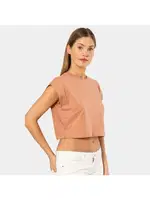 Crop Kadın Vatka Görünümlü T-shirt Türen 3402 Somon detay görünüm