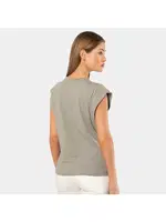 Kısa Kollu Bisiklet Yaka Vatka Görünümlü T-shirt Türen 3401/Gri Gri görsel 4