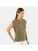 Yeşil Vatka Görünümlü Kısa Kollu Kadın T-shirt Türen 3401 Haki detay görünüm